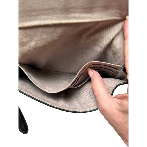 Day and Mood Black Leather Wristlet with Clutch Coin Purse Wallet - Picture 7 of 13